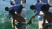Pescador tentou agarrar tubarão - Divulgação / TikTok