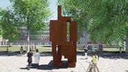 Simulação da escultura que poderá ser colocada na instituição - Divulgação / Imperial College Union