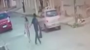 Câmeras registraram momento em que menina voltava para casa ao lado de homem - Divulgação / YouTube / Record News