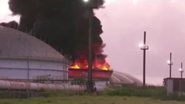 Tanque incendiado em Cuba - Divulgação / Youtube / AFP Português