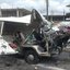Kombi ficou destruída após acidente em cidade mexicana