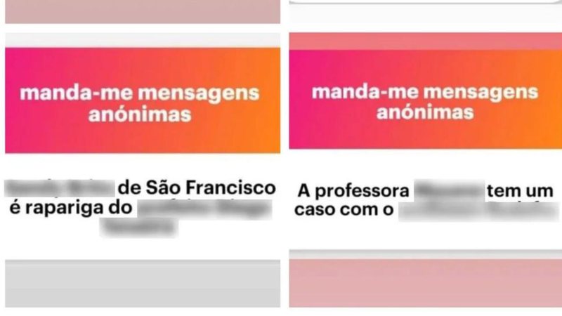 Mensagens em perfil de fofocas sobre moradores de Amarante - Divulgação / Redes sociais