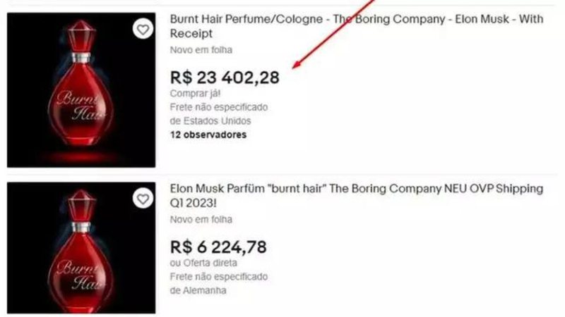 Perfume foi vendido a 23 mil reais no eBayPer - Divulgação / BM&C News