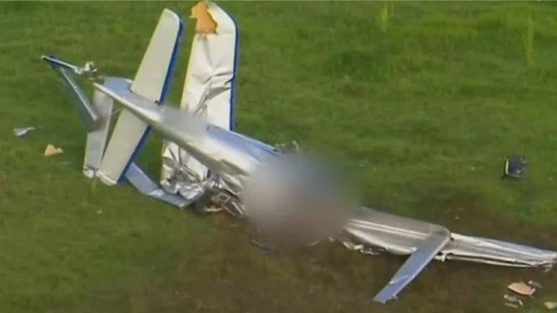 Destroços das aeronaves após acidente - Divulgação / Redes sociais