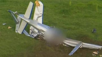 Destroços das aeronaves após acidente - Divulgação / Redes sociais