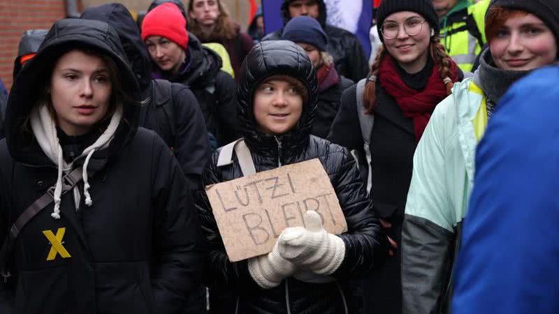 A ativista Greta Thunberg em protesto ocorrido no último dia 14 - Getty Images
