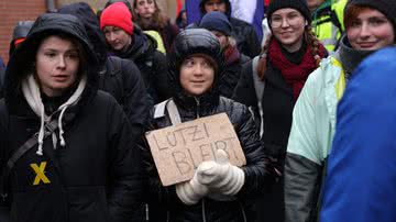 A ativista Greta Thunberg em protesto ocorrido no último dia 14 - Getty Images