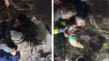 Criança de 3 anos foi resgatada - Divulgação / vídeo / Twitter
