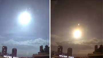 Queda de satélite provocou clarão no céu de Kiev - Divulgação / vídeo / UOL