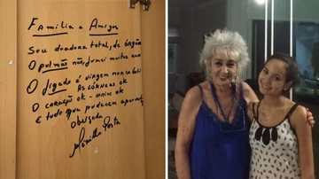 Neta compartilhou história do bilhete escrito por idosa - Divulgação / TikTok / @sofiaespinosamoura e arquivo pessoal