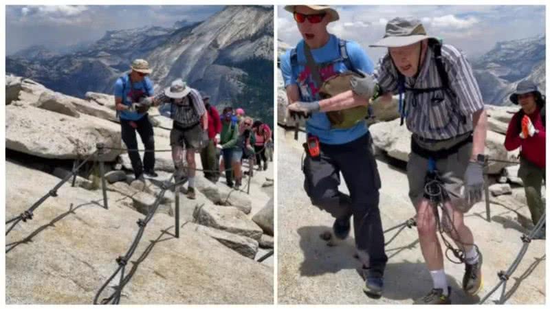 Idoso de 93 anos completou a escalada da montanha Half Dome - Divulgação / TikTok