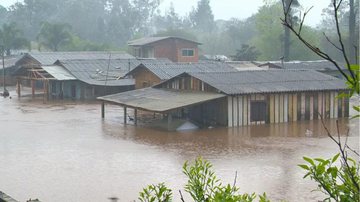 Região alagada após passagem de ciclone - Divulgação / RBS TV