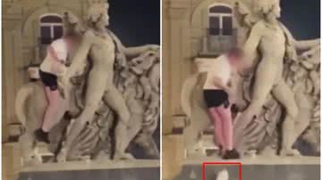 Estátua foi danificada por turista - Divulgação/Redes sociais