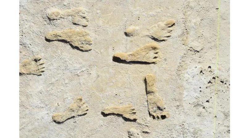 Pegadas fossilizadas no Parque Nacional de White Sand - Divulgação/USGS, NPS, Bournemouth University