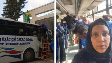 Brasileiros conseguiram embarcar em ônibus fretado pela embaixada do Brasil na Palestina - Divulgação/Arquivo pessoal