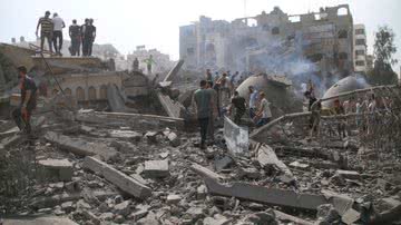 Faixa de Gaza bombardeada por Israel - Getty Images