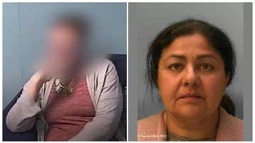 À direita, britânica condenada a pagar multa a mulher escravizada (à esquerda) - Divulgação//Polícia de Sussex