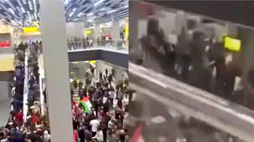 Multidão em aeroporto - Divulgação/X