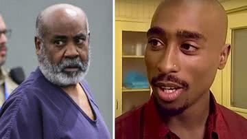 À esquerda, o suspeito de ter assassinado Tupac (à direita) - Getty Images e Divulgação/Youtube/Emsnightmare