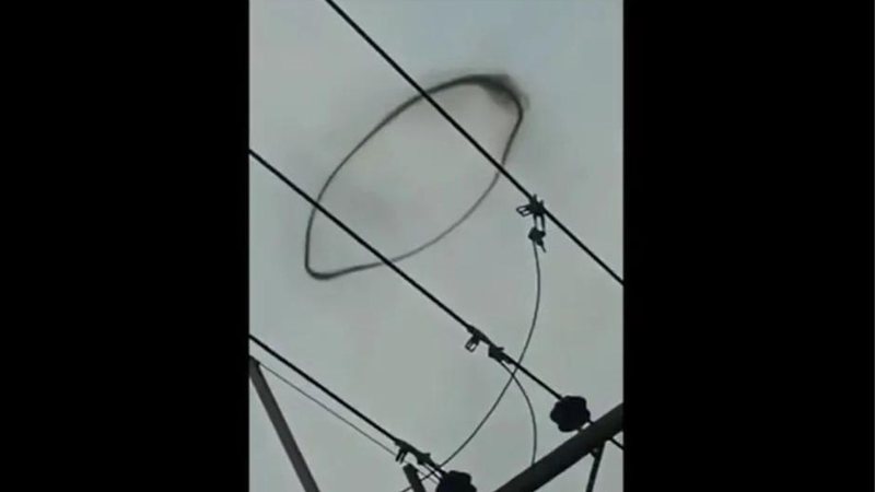 Anel visto no céu da Tailândia - Divulgação/vídeo/G1