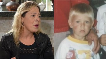 A irmã de Leandro durante entrevista; à direita, o menino que foi assassinado - Divulgação/vídeo/RPC e Cedoc