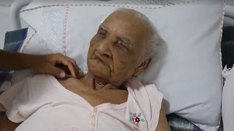 Dona Maria Gomes dos Reis, 121 anos - Reprodução/ Canal TV Globo