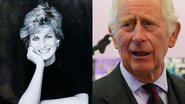 Á esquerda foto de princesa Diana e à direita imagem de Charles - Foto de Julian Finney na GettyImages e Foto de Andrew Milligan na GettyImages