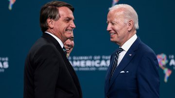 Jair Bolsonaro e Joe Biden durante reunião da Cúpula das Américas - Getty Images