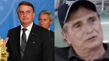 Á esquerda o candidato Jair Bolsonaro e à direita o ex-piloto Nelson Piquet - Foto de Mateus Bonomi na GettyImages e Divulgação/Vídeo/Metrópoles