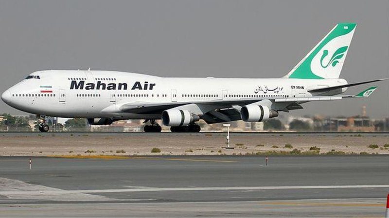 Imagem de um avião da companhia aérea iraniana Mahan Air - Wikimedia Commons
