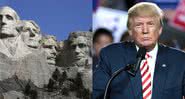 O Monte Rushmore e o presidente dos EUA, Donald Trump - Wikimedia Commons/Montagem Divulgação
