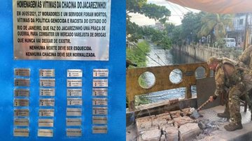Destruição de memorial de vítimas de "Chacina de Jacareinho" - Divulgação - Polícia Civil Rio de janeiro