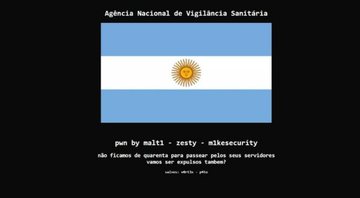 Na imagem, mensagem com bandeira da Argentina - Divulgação/Anvisa
