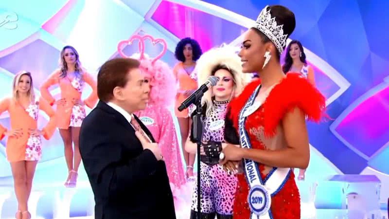 Silvio Santos e Ava Simões, a Miss Trans Internacional de 2019 - Divulgação/ Twitter @excentricko