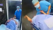 Paciente foi derrubado de maca em acidente - Divulgação / Redes Sociais