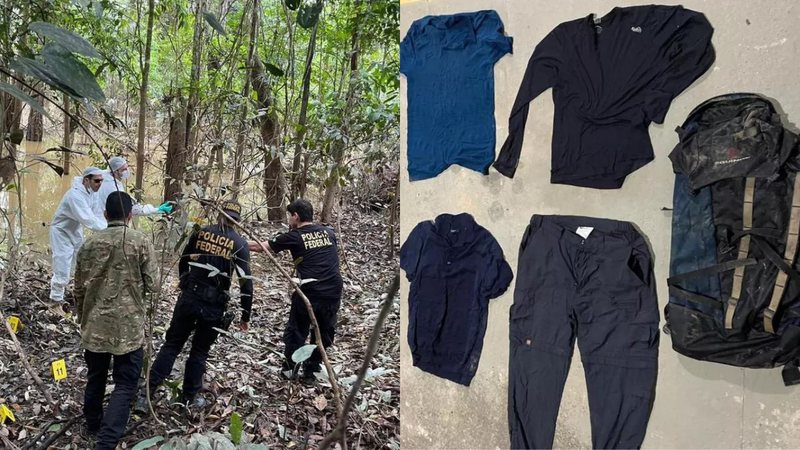 Pertencess achados perto de casa do suspeito pelo desaparecimento do jornalista e do ativista - Divulgação/ Polícia Federal