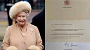 A rainha Elizabeth II e carta enviada aos alunos em nome da monarca - Getty Images / Divulgação/Arquivo pessoal