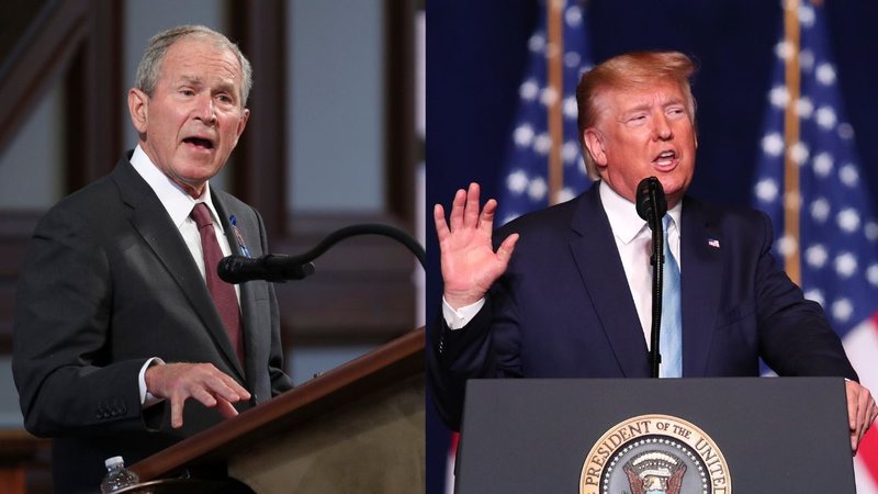 George W. Bush (à esquerda) e Donald Trump (à direita) - Getty Images