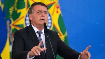 Foto de presidente Jair Bolsonaro durante pronunciamento - Getty Images