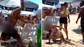 Homem agrediu as filhas em praia de Salvador - Divulgação / Redes sociais