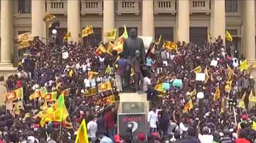 Protestos tomaram as ruas no Sri Lanka - Divulgação/ Youtube Canal CNN