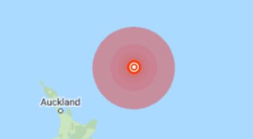 Terremoto localizado na Nova Zelândia - Divulgação / Google Maps