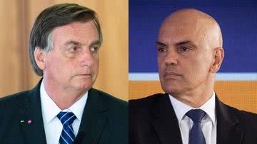 O ex-presidente Jair Bolsonaro e o presidente do TSE (Tribunal Superior Eleitoral), Alexandre de Moraes - Getty Images