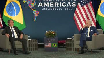 Encontro na Cúpula das Américas entre Bolsonaro e Biden - Divulgação/TV Globo