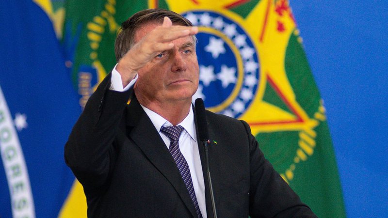 Bolsonaro em discurso no Planalto - Getty Images