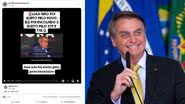 Publicação feita por Jair Bolsonaro; à direita, o ex-presidente - Divulgação / Redes sociais / Getty Images