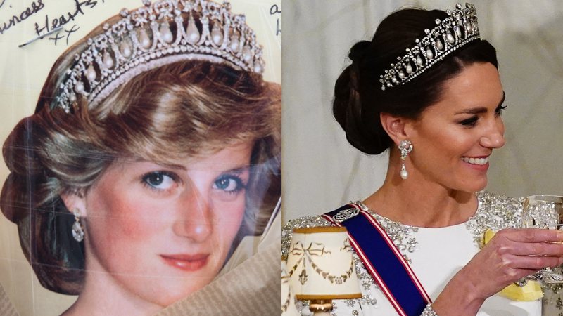 Diana e Kate Middleton com a mesma tiara - Getty Images