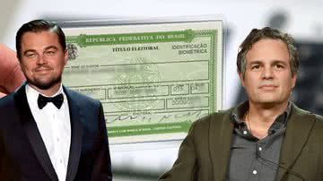 Dicaprio e Mark Ruffalo em montagem o título de eleitor - Divulgação/TSE e Getty Imags