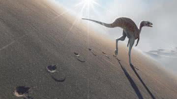 Imagem ilustrativa de dinossauro deixando rastros - Reprodução / Guilherme Gehr