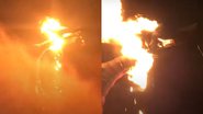 Momento em que o dragão aparece em chamas - Reprodução/Vídeo